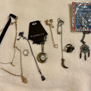 Lot Of 2014/2015 Jewelry New And Unused Earrings And Necklaces Owls/Celestial